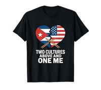 Two Cultures One Me Drôle Cubaine Américaine T-Shirt