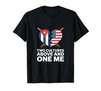 Two Cultures One Me Drôle Cubaine Américaine T-Shirt