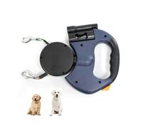 Two Dog Reflective Retractable Pet Leash, 360 Degree Zero Tangle, Two Dogs Each up to 33 lbs and 10ft