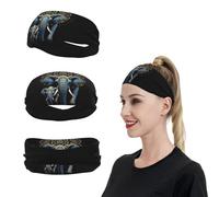 Two Elephants Bandeau de sport pour homme et femme - Évacuation de l'humidité - Bandeau de sudation pour la course à pied - Bandeau extensible pour tennis