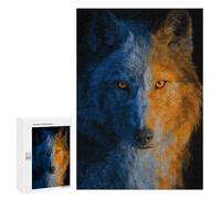 Two-Faced Wolf Art Print -1 Puzzle 1000 Pièces Educa Jouet en Bois Cadeau Unique Décoration Intérieure Jeu Éducatif Challenge Toy Adultes Et Enfants À Partir De 14 Ans 300 PCS