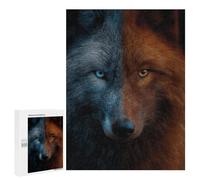 Two-Faced Wolf Unique Coloration Puzzle 1000 Pièces Educa Jouet en Bois Cadeau Unique Décoration Intérieure Jeu Éducatif Challenge Toy Adultes Et Enfants À Partir De 14 Ans 500 PCS