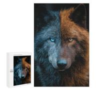 Two-Faced Wolf with Blue and Orange Fur Puzzle 1000 Pièces Educa Jouet en Bois Cadeau Unique Décoration Intérieure Jeu Éducatif Challenge Toy Adultes Et Enfants À Partir De 14 Ans 1000 PCS
