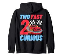 Two Fast 2 Curious Racing Car 2ème Anniversaire garçon Famille garçon Sweat à Capuche