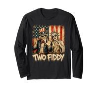 Two Fiddy 250th 4th of July Drapeau américain Amusant Manche Longue