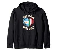 Two Flags One Family Argentinian Italian Roots Italy Sweat à Capuche