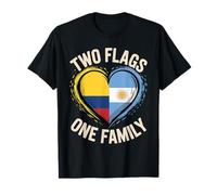 Two Flags One Family Colombian Argentinian Roots Colombia T-Shirt