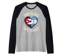 Two Flags One Family Cuba Argentina Argentine Roots Cuban Manche Raglan