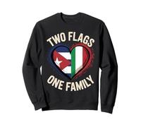 Two Flags One Family Half Cuban Italian Roots Cuba Italy Sweatshirt
