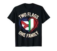 Two Flags One Family Half Cuban Italian Roots Cuba Italy T-Shirt