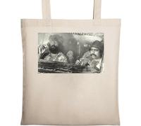 Two Guys Driving Sac fourre-tout en coton écologique naturel Beige