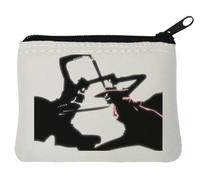 Two Guys Fighting Porte-monnaie en néoprène Blanc 10 x 11 cm