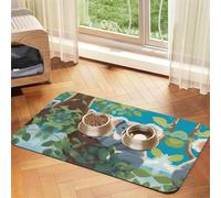 Two Happy Koalas Tapis d'alimentation antidérapant en cuir absorbant pour animal domestique 30 x 45 cm, séchage rapide, imperméable, lavable