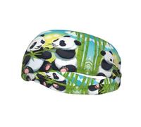 Two Happy Pandas Bandeau de sport absorbant la transpiration pour course à pied fitness élastique respirant toutes saisons