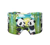 Two Happy Pandas Bandeau unisexe pour dormir sur le côté, masque pour les yeux et cache-oreilles (68,1 x 10,9 cm), intérieur et extérieur, voyage, yoga, confort réglable