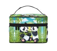 Two Happy Pandas Trousse de maquillage de voyage pour femme Grande capacité 22,9 x 16,5 x 15,7 cm