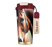 Two Horses Bouteilles d'eau isothermes en acier inoxydable pour homme et femme avec couvercle à pailles, anti-fuite, rouge