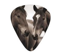 Two Horses Lot de 12 médiators imprimés pour guitare - Confortables et polyvalents pour tous les styles de guitare et joueurs
