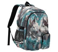 Two Huskies Roses Sac à dos de voyage pour ordinateur portable 14" Sac d'école robuste