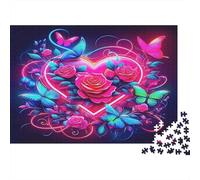 Two Kittens Sleeping in A Heart-Shaped Bed Puzzle 1000 Pièces Cadeau Unique Jeu Éducatif Défi Jouet À De Qualité Supérieure Peinture Art pour Adultes Et Enfants À Partir De 14 Ans 70x50cm/1000pcs