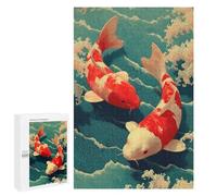 Two Koi Fish in Water Painting : Activité Décorative, 1000 PCS Puzzle Décoratif - pour des Soirées Calmes Et Concentrées
