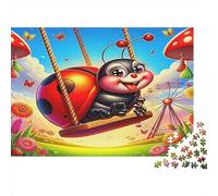 Two Ladybugs Sharing A Drink Under Mushroom Umbrellas Puzzle 1000 Pièces Educa Jouet en Bois Divertissement Créatif De l'art De La Décoration Jeu Éducatif Challenge Toy pour Adultes Et Enfants À Part