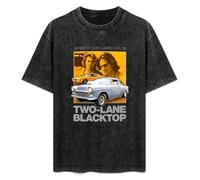 Two Lane Cult Car Movie Men's T-Shirt Unisex Black Cotton Print Tee Shirts L
