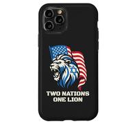 Two Nations One Lion - USA Israel Patriotic Design Coque pour iPhone 11 Pro