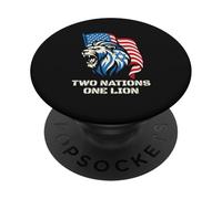 Two Nations One Lion - USA Israel Patriotic Design PopSockets PopGrip Adhésif