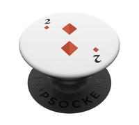 Two of Diamonds Deck of Cards Costume d'halloween PopSockets PopGrip Adhésif