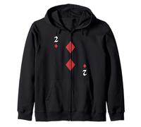 Two of Diamonds Deck of Cards Costume d'halloween Sweat à Capuche
