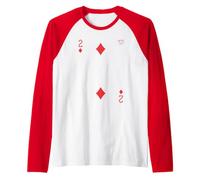 Two of Diamonds Playing Card Easy Halloween Group Costume Manche Raglan