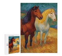 Two Painted Horses Puzzle 1000 Pièces Educa Jouet en Bois Cadeau Unique Décoration Intérieure Jeu Éducatif Challenge Toy Adultes Et Enfants À Partir De 14 Ans 500 PCS