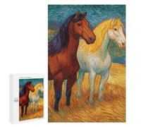 Two Painted Horses Puzzle 1000 Pièces Educa Jouet en Bois Cadeau Unique Décoration Intérieure Jeu Éducatif Challenge Toy Adultes Et Enfants À Partir De 14 Ans 1000 PCS