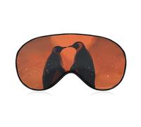 Two Penguins in Love Masque de sommeil occultant en tissu ventilé réglable, sans pression, doux pour la peau, pour homme et femme