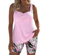 Two-Piece Body-Covering Printed Boxer Swimsuit,Women's Backless Printed Vacation Swimwear,Print Swimsuits with Board Shorts (FR/ES, Alpha/Lettres, TG, Taille Normale, Taille Normale, Purple)