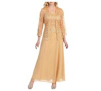 Two Pieces Cardigan et Robe Robe Dentelle Encolure Carrée, Robe de Soirée et Robe de Cocktail Mariage Luxe,Robe Longue Fluide de Mode Rétro Grande Taille Couleur Unie Robe en Tulle Vintage Robes