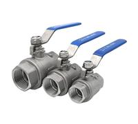 Two Pieces Model Ball Valve 304 316L Stainless Steel Full Bore BSPT1/4"3/8"1/2"3/4"1"1.5" Female Thread DN15 DN20 DN25 DN32 DN40(2",SS304)