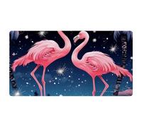 Two Pink Starry Flamingos-1150 Tapis de couloir de cuisine rembourré résistant aux taches facile à nettoyer pour maison, évier et bureau, 40 x 75 cm