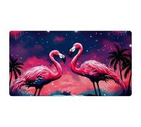 Two Pink Starry Flamingos-1165 Tapis de couloir de cuisine rembourré, résistant aux taches, facile à nettoyer, pour maison, évier et bureau, 40 x 75 cm
