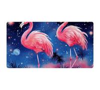 Two Pink Starry Flamingos-1223 Tapis de cuisine, rembourré, imperméable, antidérapant et confortable pour décoration de cuisine, évier, bureau, 40 x 75 cm