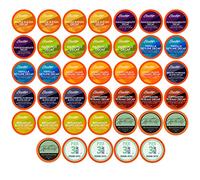 Two Rivers Coffee Lot de 40 capsules de café décaféiné, normales et aromatisées, compatibles avec les brasseurs K Cup, y compris 2.0