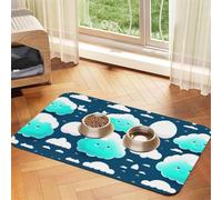 Two Shy Clouds Tapis d'alimentation antidérapant en cuir absorbant pour animal domestique Séchage rapide Imperméable Lavable 30 x 45 cm