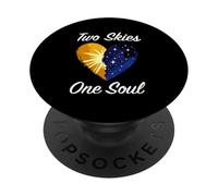 Two Skies One Soul Mate Love Couple Romantique PopSockets PopGrip Adhésif
