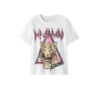TWO SOON T-shirt 'Def Leppard' camel / rose / noir / blanc, Taille XL