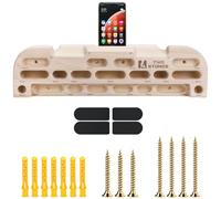 TWO STONES Tableau d'escalade pour entraînement d'escalade de rocher en tant que doigt d'escalade avec gobelets, pentes et arêtes, poches et support de téléphone CJ-HB2049