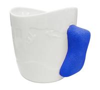 TWO STONES Tasse d'escalade | Tasse grimpante comme cadeau d'escalade, passe au lave-vaisselle et au micro-ondes (blanc + bleu)