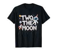 Two The Moon Birthday Boy Outer Space Astronaute 2ème Anniversaire T-Shirt