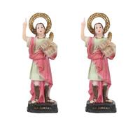 TWO TIGERS San Pancracio Figurine en résine 2 tailles et unités au choix Image religieuse Décoration de salle à manger, salon, chapelle, église, école, chambre (petit (2 unités)