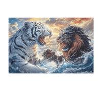 Two Tigres 1000 Pieces Casse-tête Adulte en Carton sans Déformation Très Difficile Haute Difficulté Anti-Stress Décoration Murale Cadeau Noël Pas Cher 1000 PCS/75x50cm